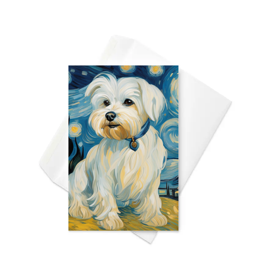 PugMug Custom Maltese Dog Greeting Card