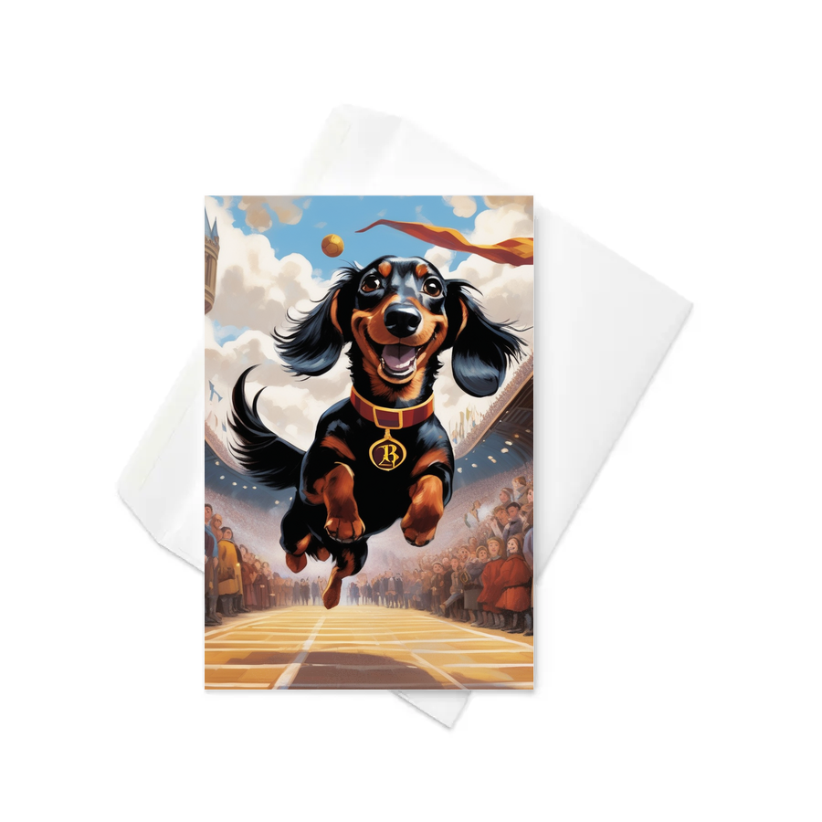 PugMug Custom Black Dachshund Greeting Card