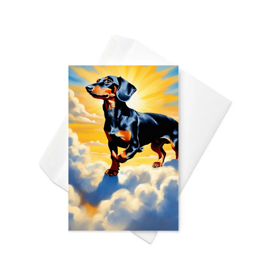 PugMug Custom Black Dachshund Greeting Card