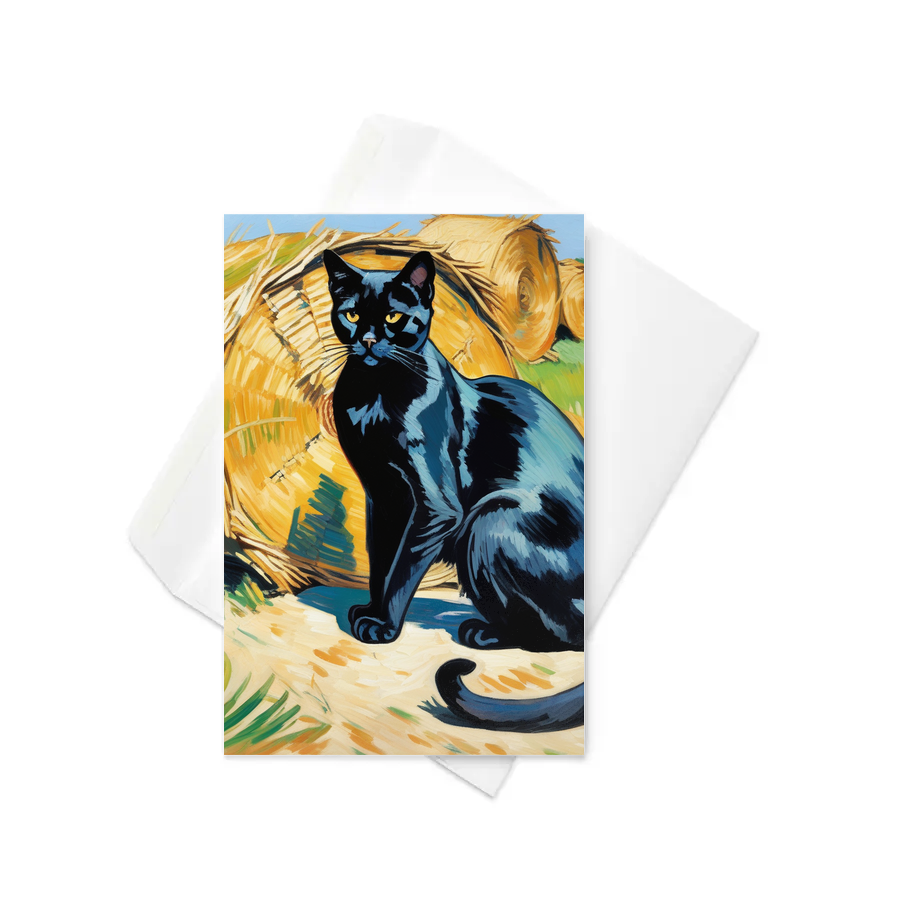 PugMug Custom Black Exotic Cat Greeting Card