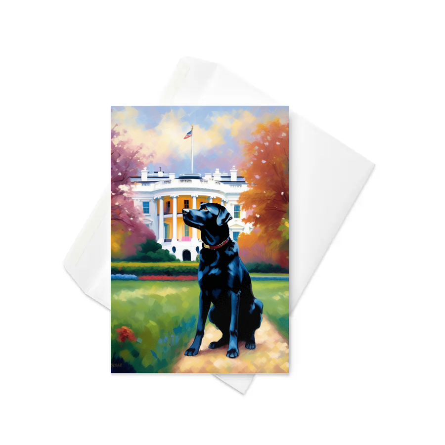 PugMug Custom Black Labrador Retriever Greeting Card
