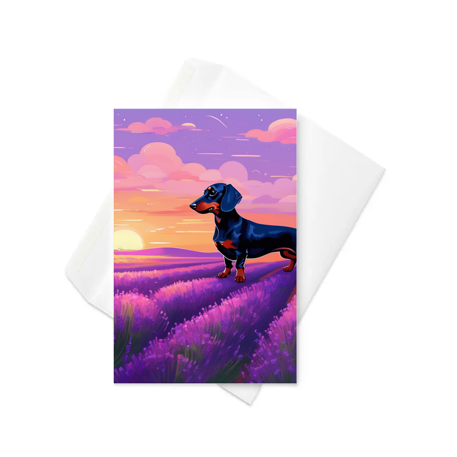 PugMug Custom Black Dachshund Greeting Card