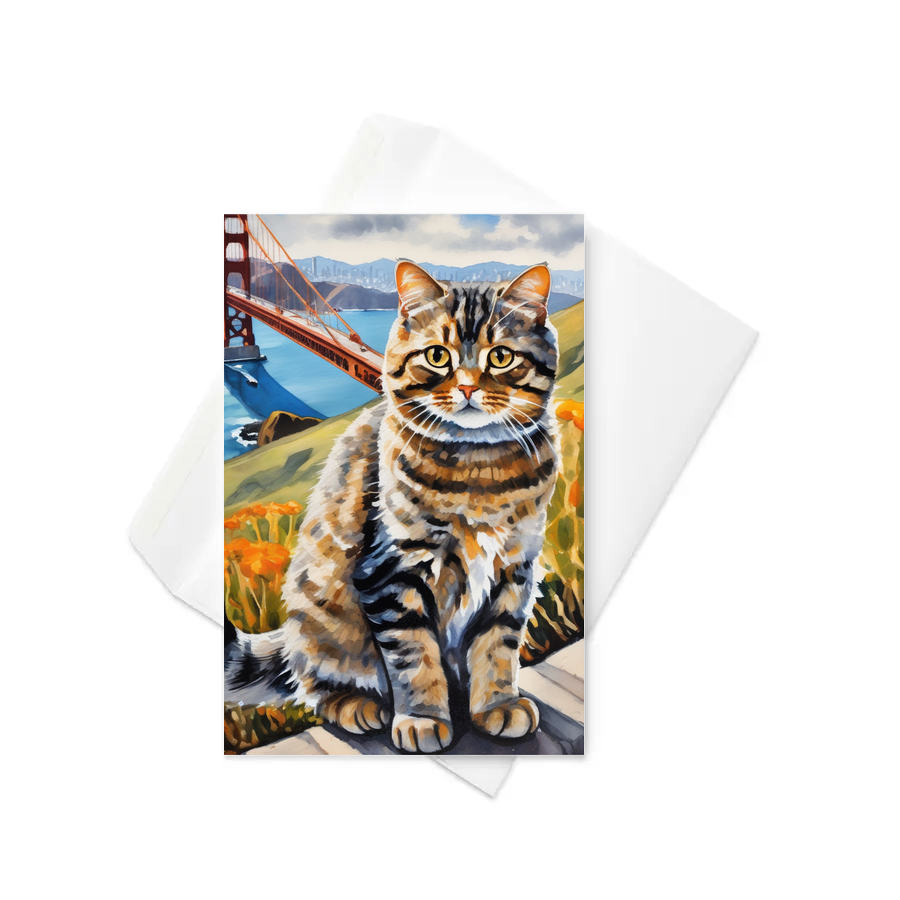 PugMug Custom Tabby Scottish Fold Cat Greeting Card