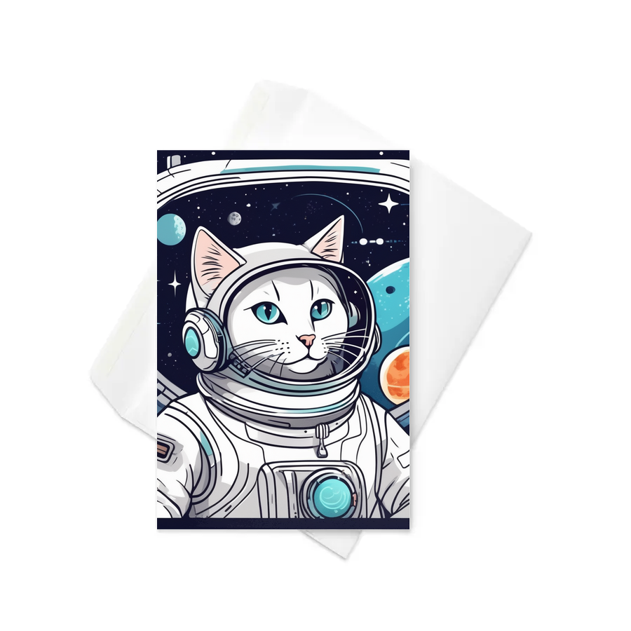 PugMug Custom White Companion Cat Greeting Card