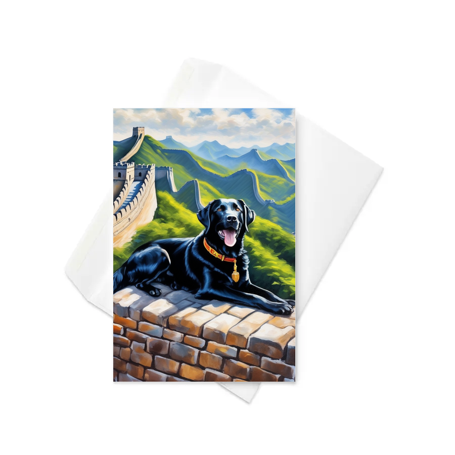 PugMug Custom Black Labrador Retriever Greeting Card