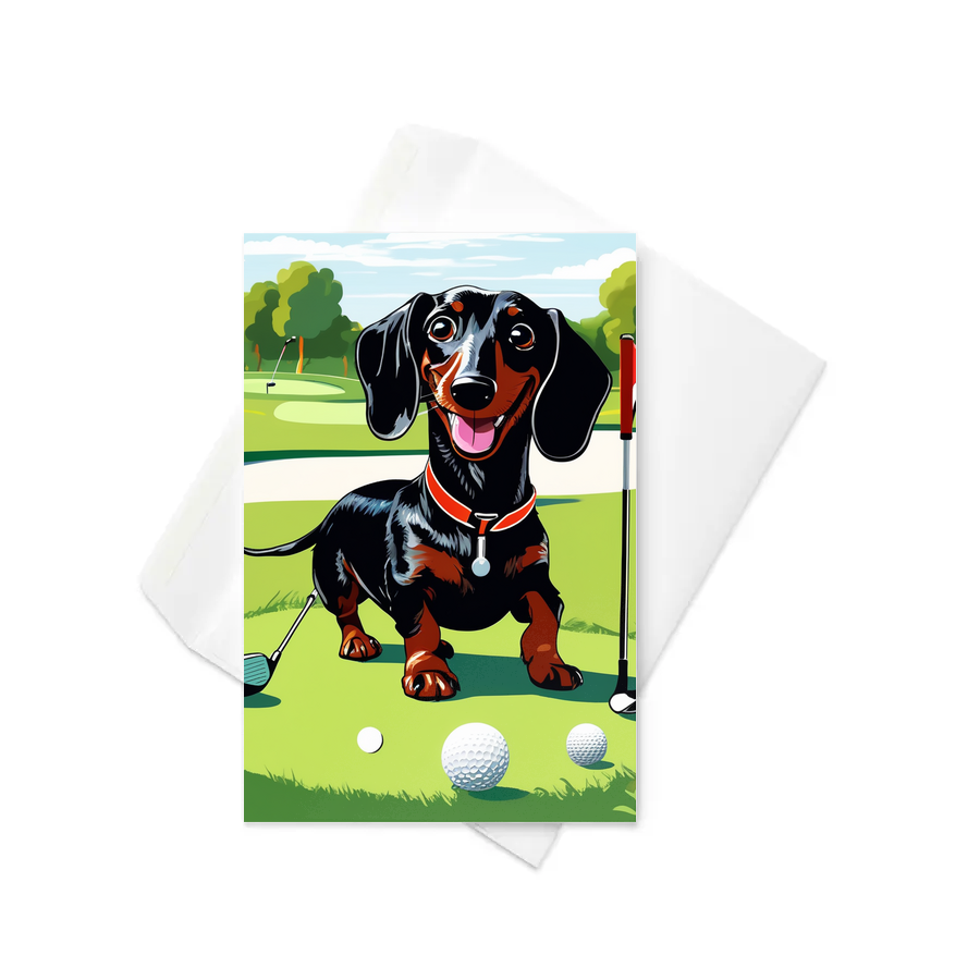 PugMug Custom Black Dachshund Greeting Card