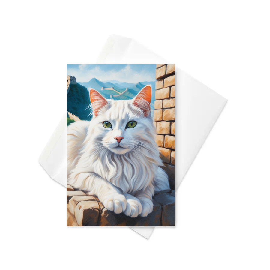 PugMug Custom White Companion Cat Greeting Card