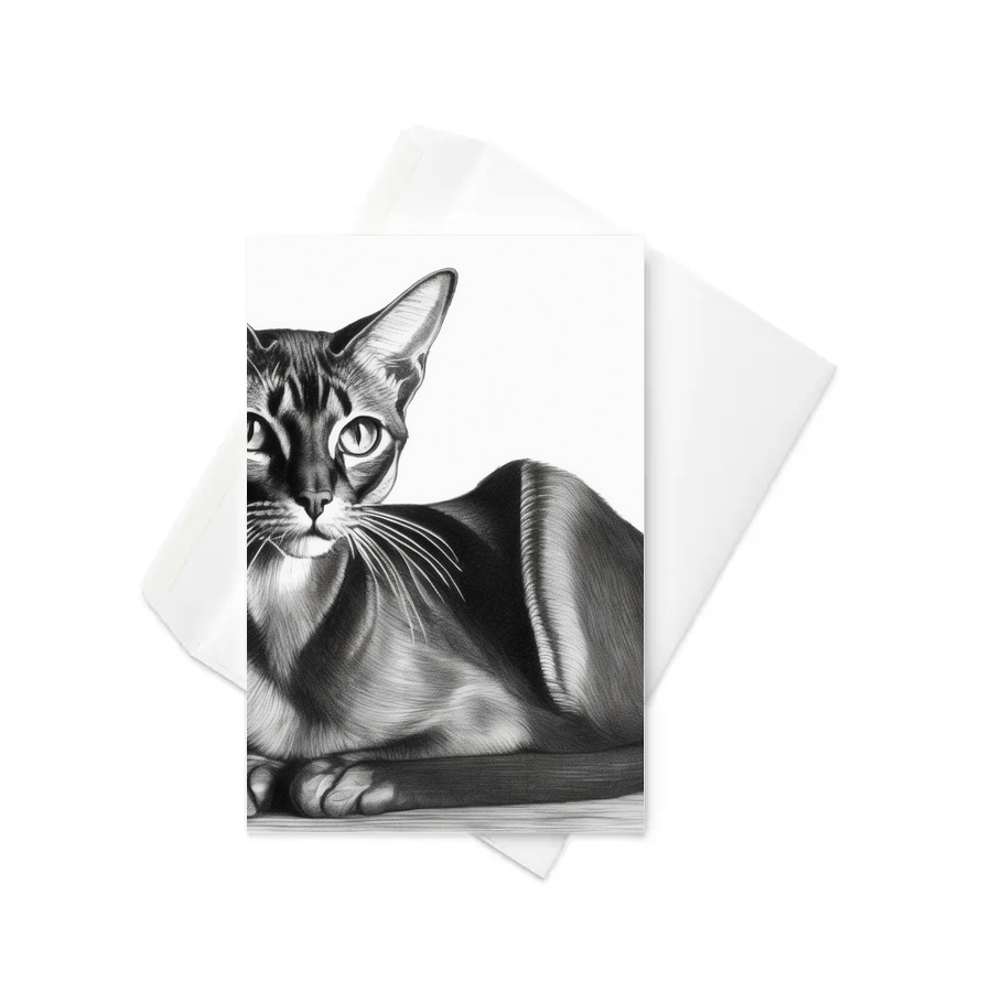 PugMug Custom Black Abyssinian Cat Greeting Card