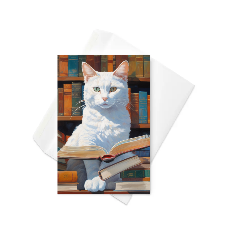 PugMug Custom White Companion Cat Greeting Card