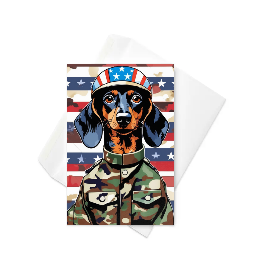 PugMug Custom Black Dachshund Greeting Card