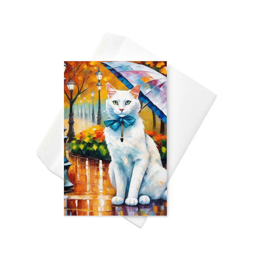 PugMug Custom White Companion Cat Greeting Card