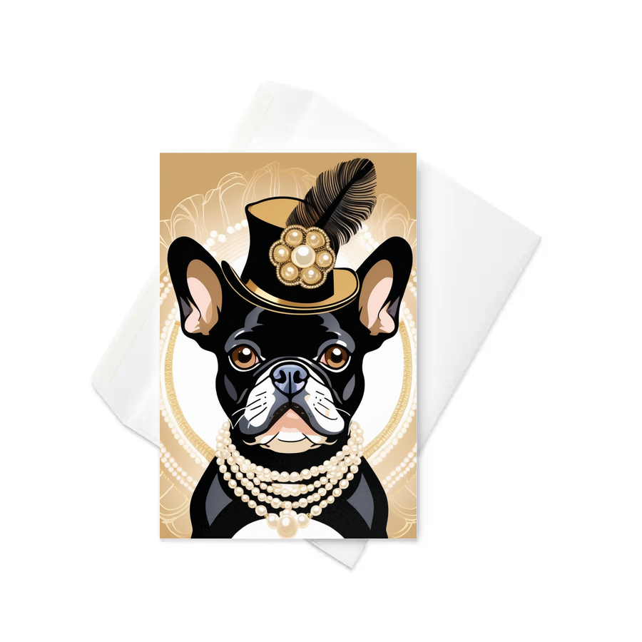 PugMug Custom Tan French Bulldog Greeting Card
