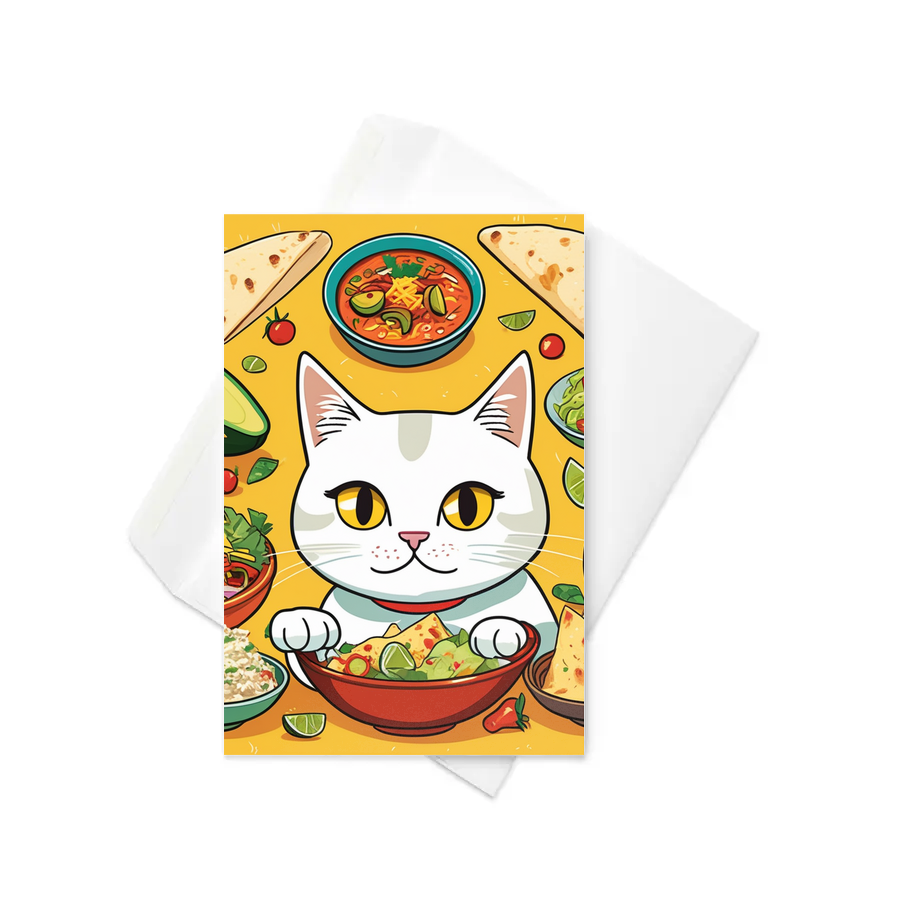 PugMug Custom White Companion Cat Greeting Card