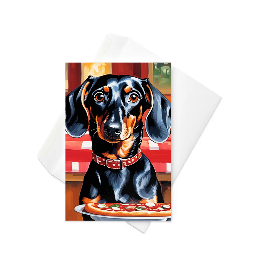 PugMug Custom Black Dachshund Greeting Card