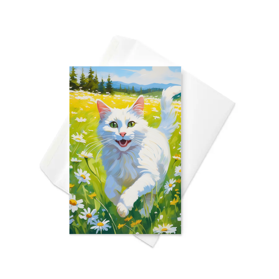 PugMug Custom White Companion Cat Greeting Card