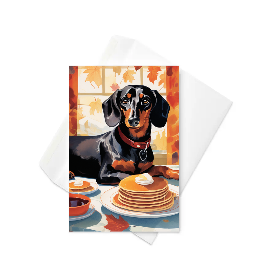 PugMug Custom Black Dachshund Greeting Card
