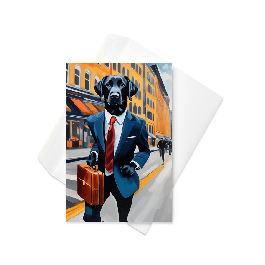 PugMug Custom Black Labrador Retriever Greeting Card