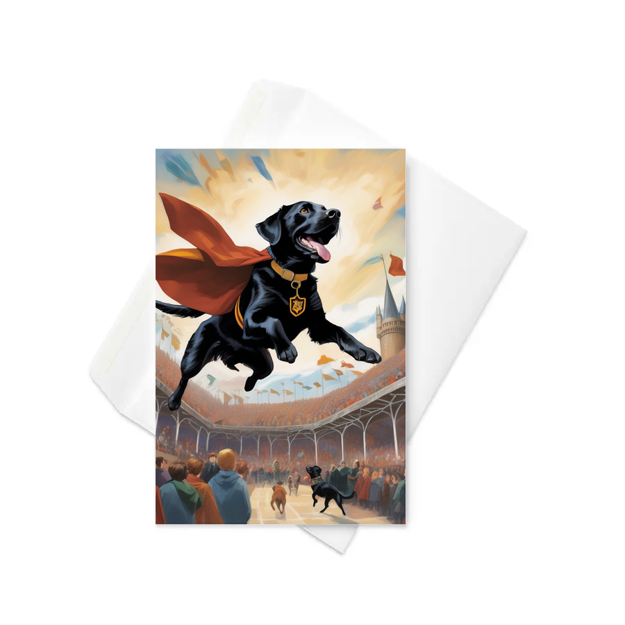 PugMug Custom Black Labrador Retriever Greeting Card