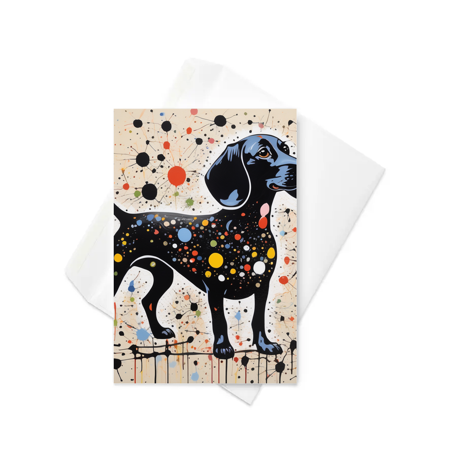 PugMug Custom Black Dachshund Greeting Card