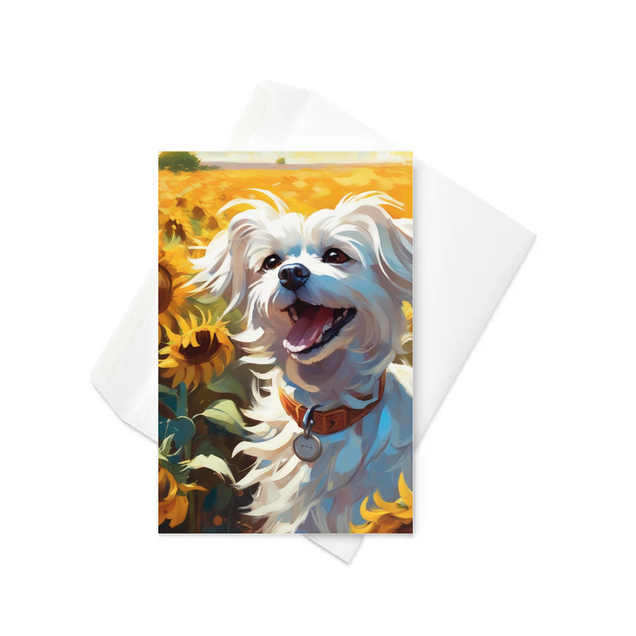 PugMug Custom Maltese Dog Greeting Card