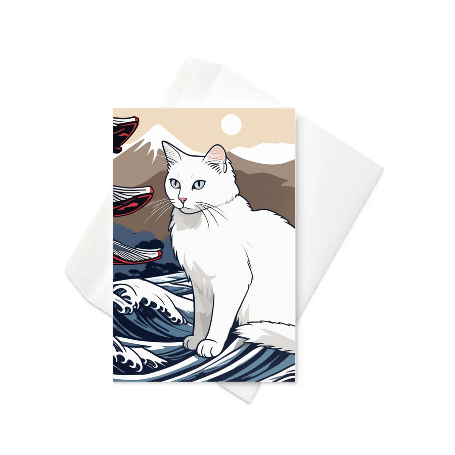 PugMug Custom White Companion Cat Greeting Card