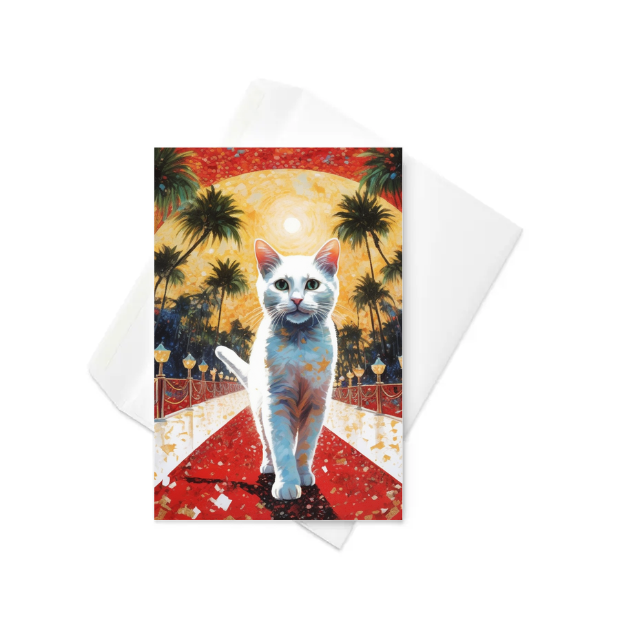 PugMug Custom White Companion Cat Greeting Card