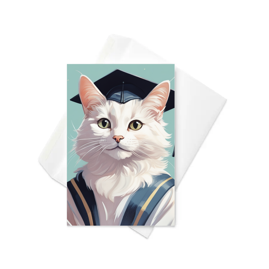 PugMug Custom White Companion Cat Greeting Card