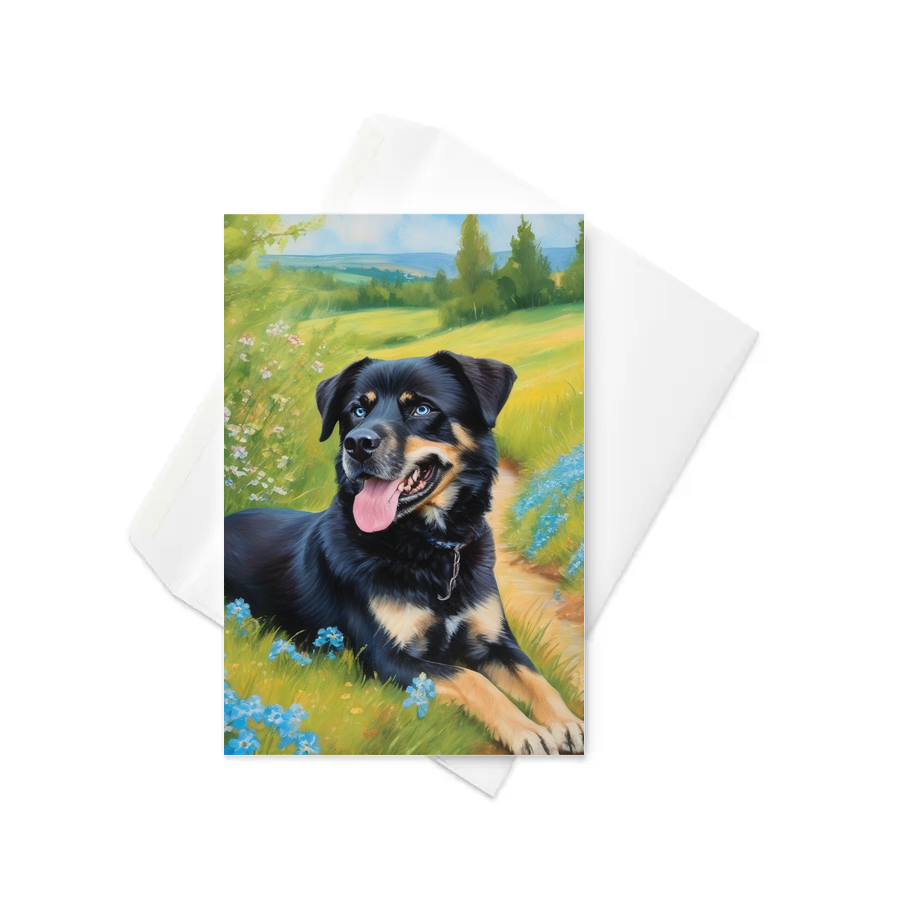 PugMug Custom Blue Greeting Card