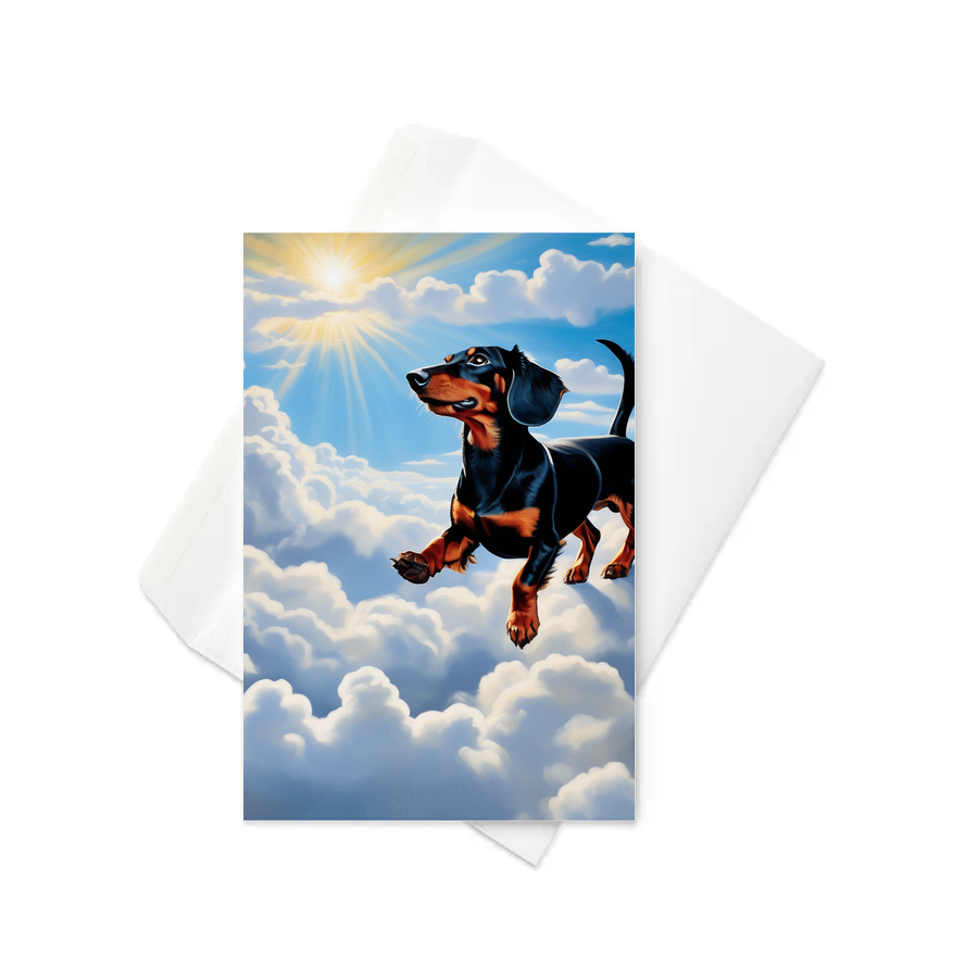 PugMug Custom Black Dachshund Greeting Card