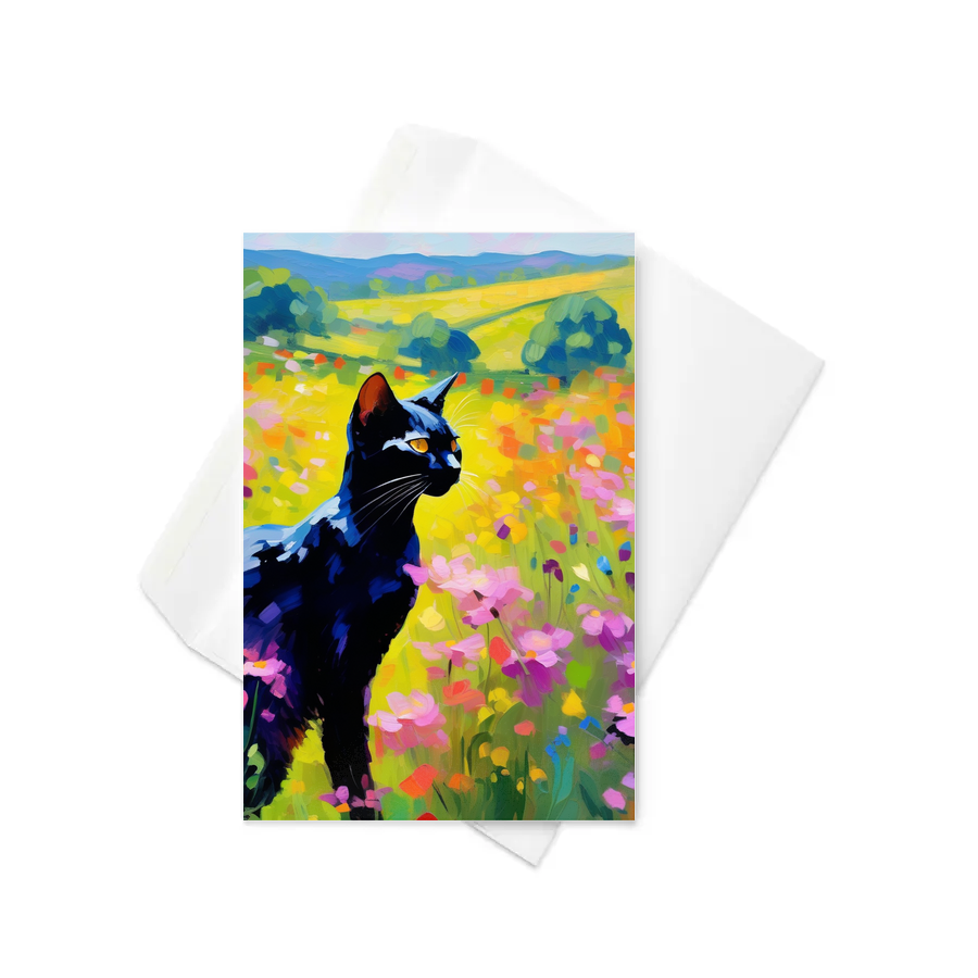 PugMug Custom Black Abyssinian Cat Greeting Card