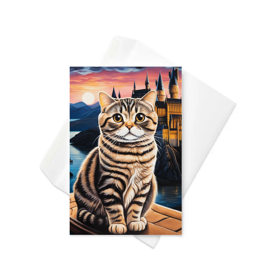 PugMug Custom Tabby Scottish Fold Cat Greeting Card