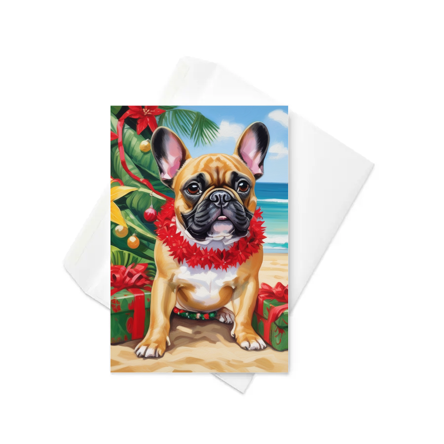 PugMug Custom Tan French Bulldog Greeting Card