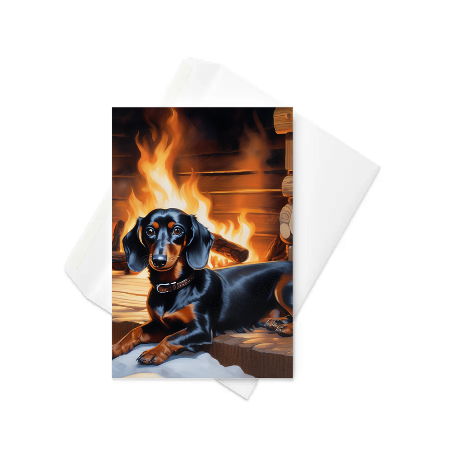 PugMug Custom Black Dachshund Greeting Card