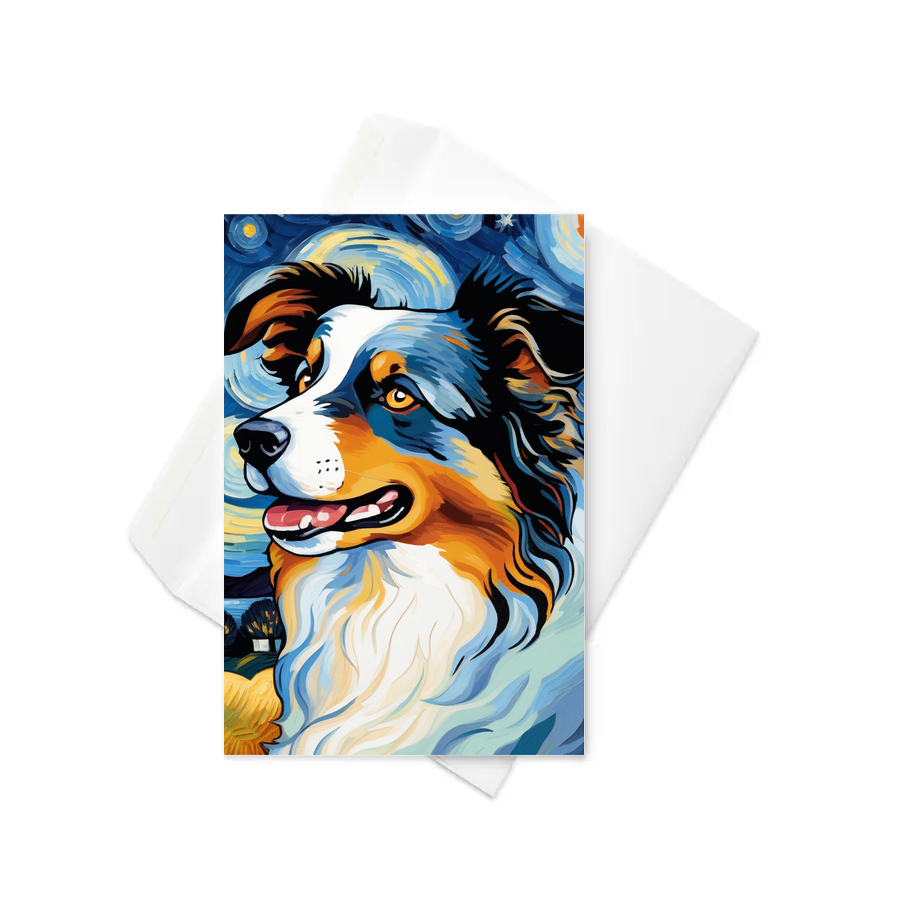 PugMug Custom Australian Shepherd Dog Greeting Card