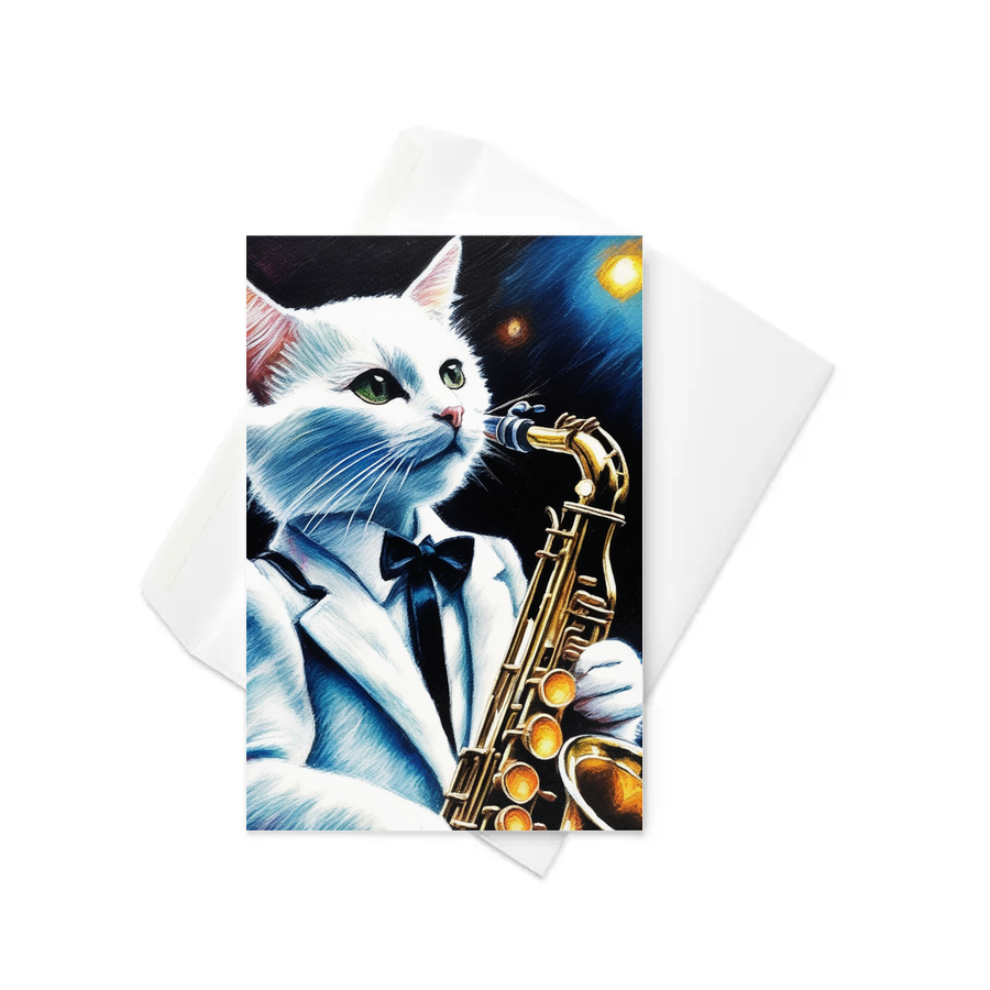 PugMug Custom White Companion Cat Greeting Card