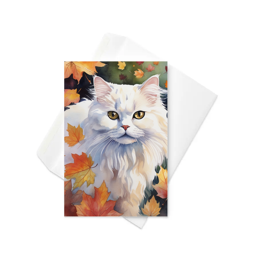 PugMug Custom White Persian Cat Greeting Card