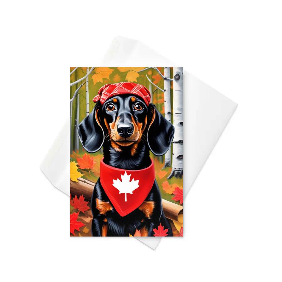 PugMug Custom Black Dachshund Greeting Card