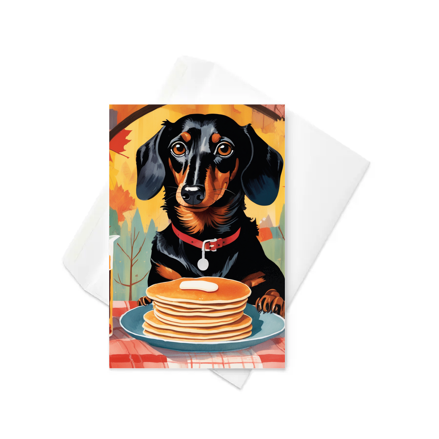 PugMug Custom Black Dachshund Greeting Card