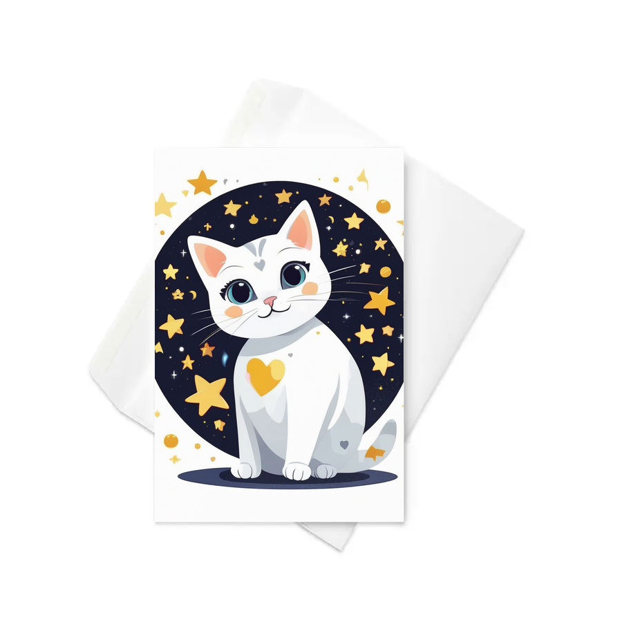 PugMug Custom White Companion Cat Greeting Card