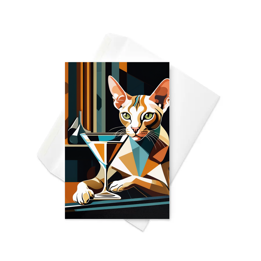 PugMug Custom Tabby Sphynx Cat Greeting Card