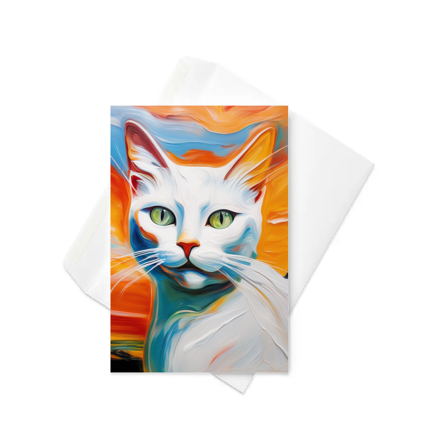 PugMug Custom White Companion Cat Greeting Card