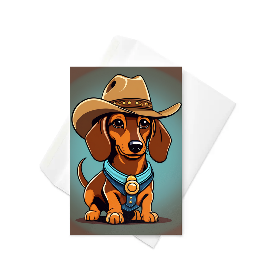 PugMug Custom Tan Dachshund Greeting Card