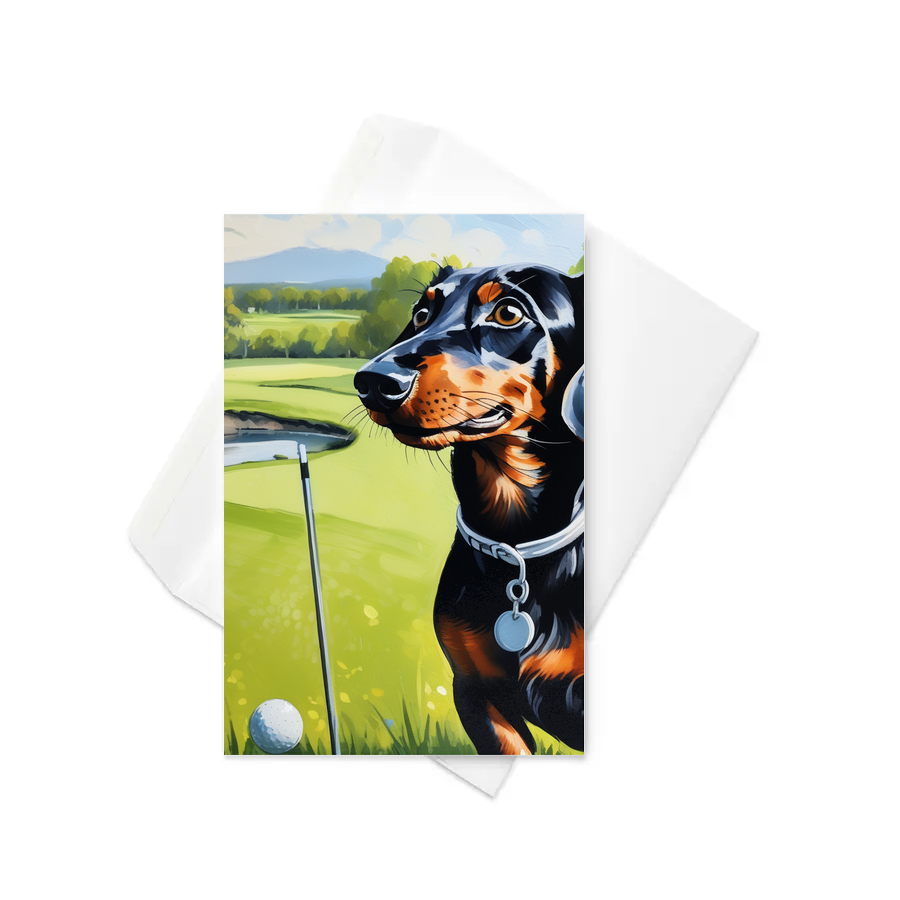 PugMug Custom Black Dachshund Greeting Card