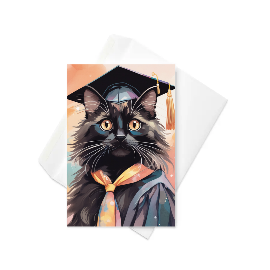 PugMug Custom Black Ragdoll Cat Greeting Card