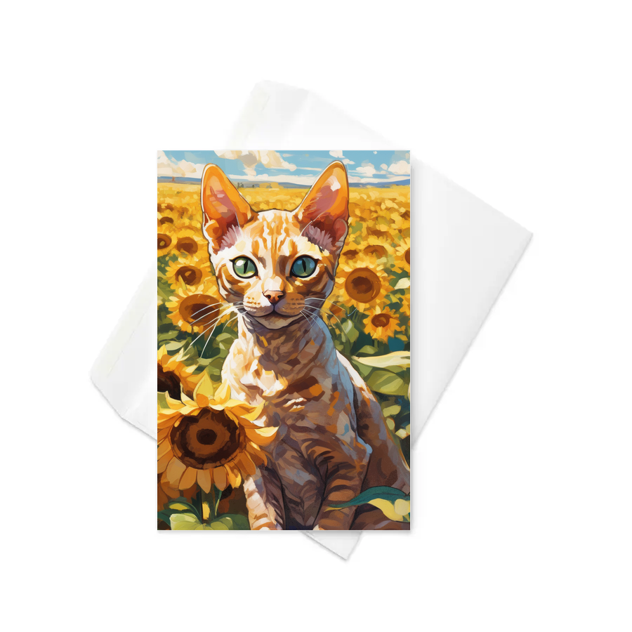 PugMug Custom Tabby Devon Rex Cat Greeting Card