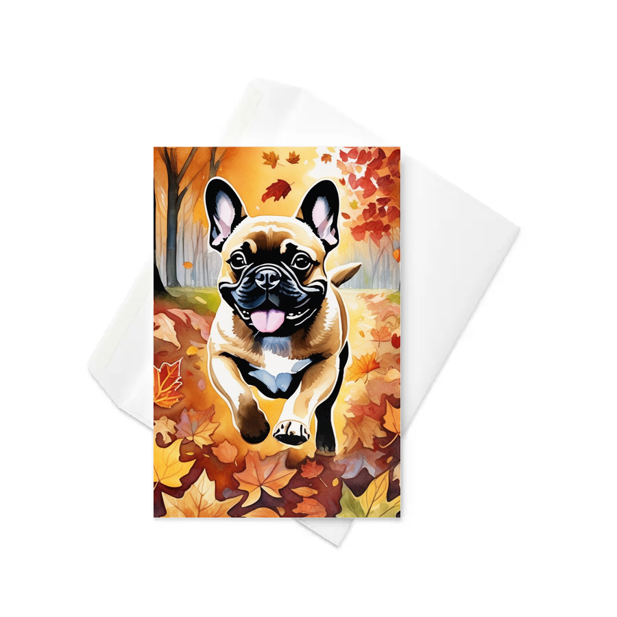 PugMug Custom Tan French Bulldog Greeting Card