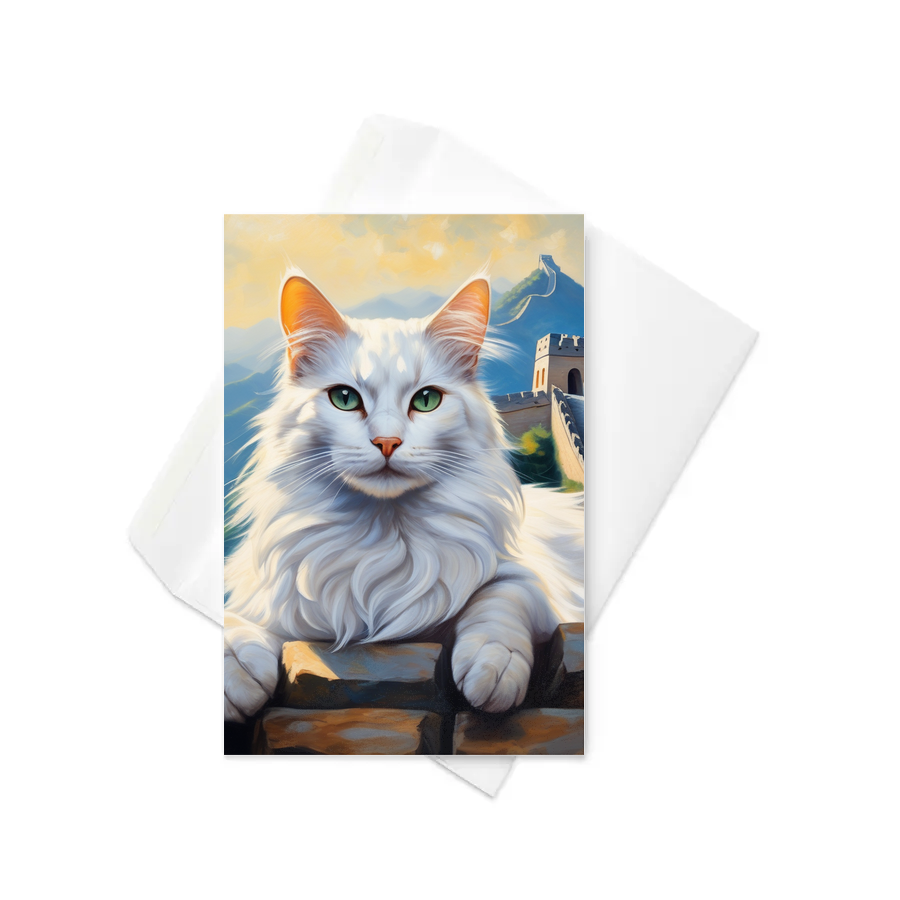 PugMug Custom White Companion Cat Greeting Card
