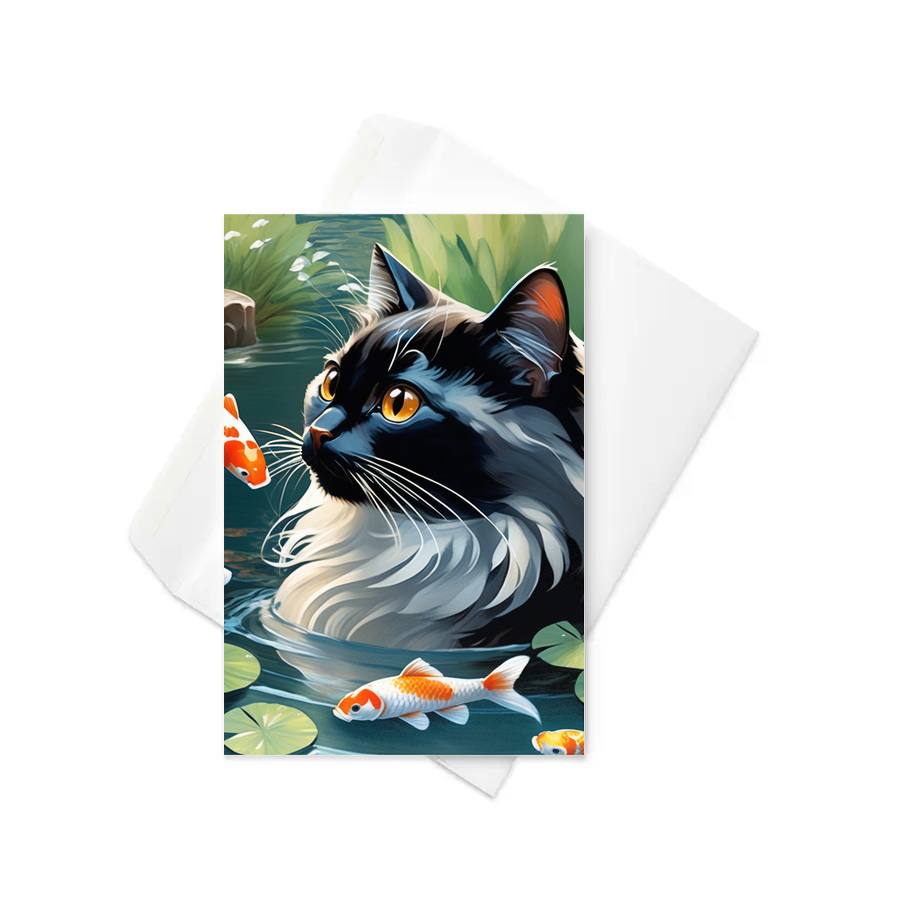 PugMug Custom Black Ragdoll Cat Greeting Card