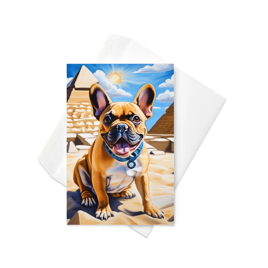 PugMug Custom Tan French Bulldog Greeting Card