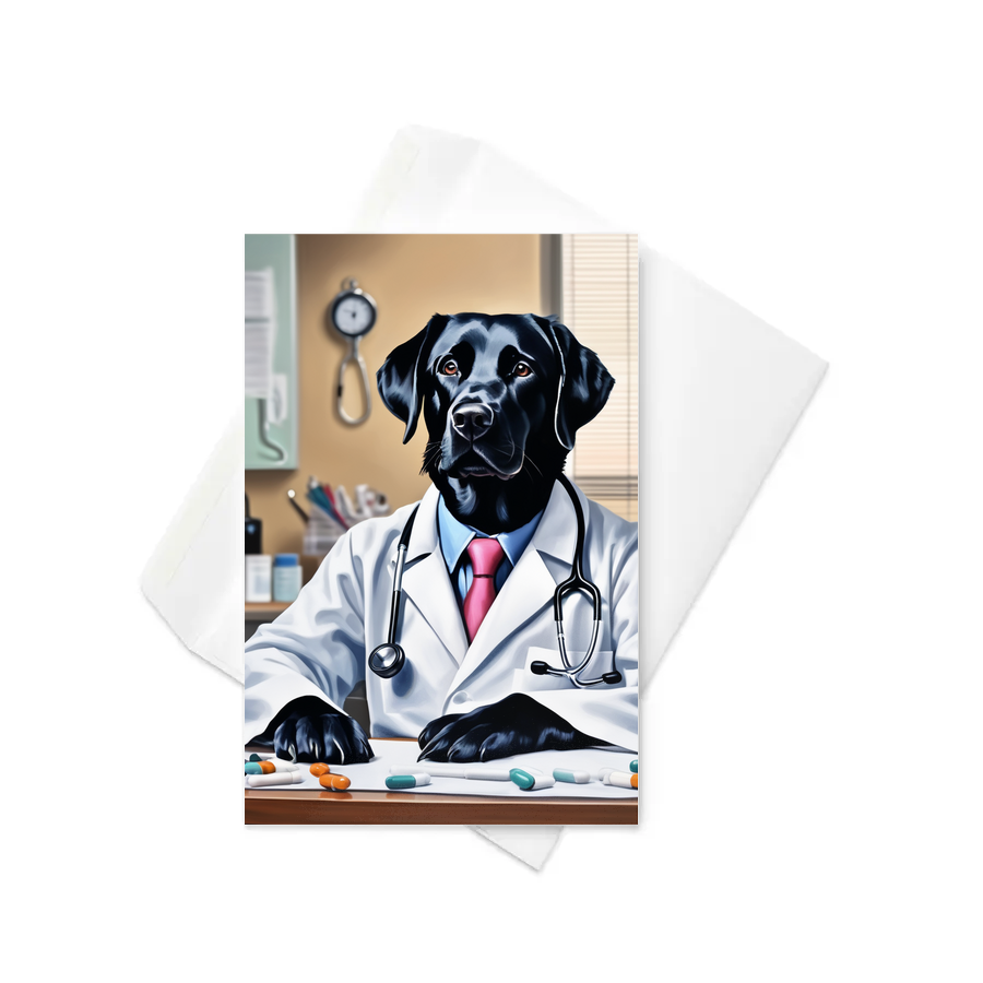 PugMug Custom Black Labrador Retriever Greeting Card